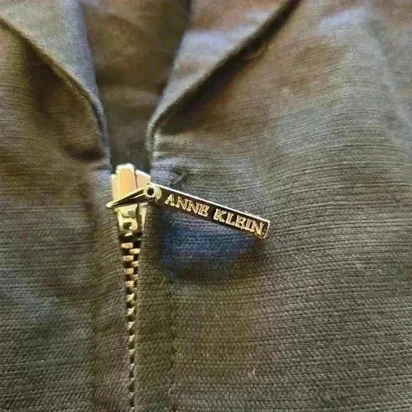 Anne Klein Womens Linen Cotton Blend Jacket Navy Size 8 - Picture 5 of 14